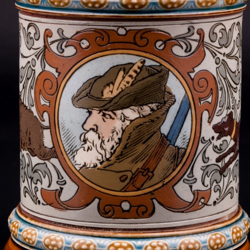 Пивная кружка Охота на кабана, 1/2 л, Villeroy & Boch, Германия, 1901 г