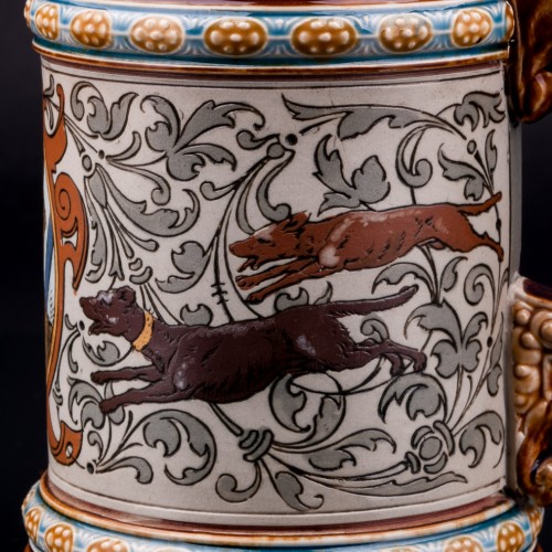 Пивная кружка Охота на кабана, 1/2 л, Villeroy & Boch, Германия, 1901 г