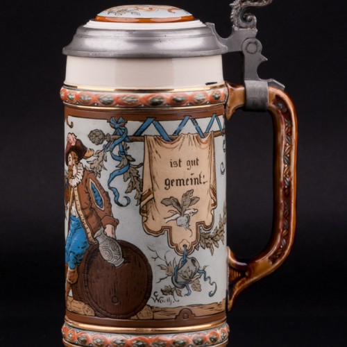 Пивная кружка Друзья, 1/2 л, Villeroy & Boch, Германия, 1900 г