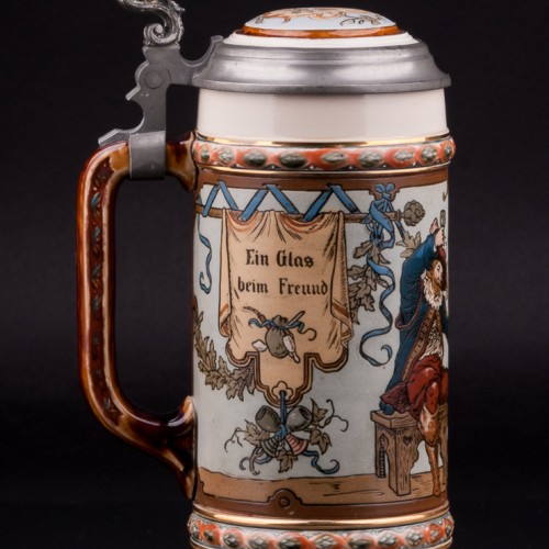 Пивная кружка Друзья, 1/2 л, Villeroy & Boch, Германия, 1900 г