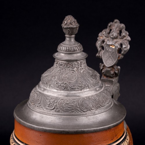 Пивная кружка У колодца перед воротами, 1/2 л, Hauber & Reuther, Германия, 1876-1910 гг