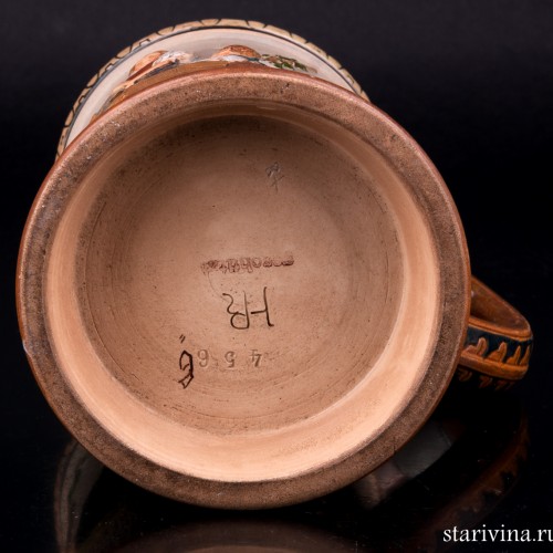 Пивная кружка У колодца перед воротами, 1/2 л, Hauber & Reuther, Германия, 1876-1910 гг