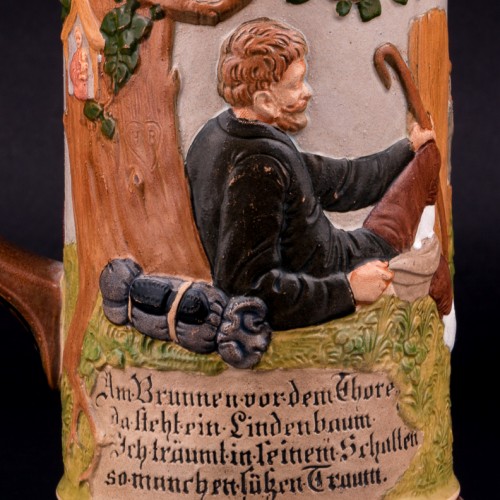 Пивная кружка У колодца перед воротами, 1/2 л, Hauber & Reuther, Германия, 1876-1910 гг