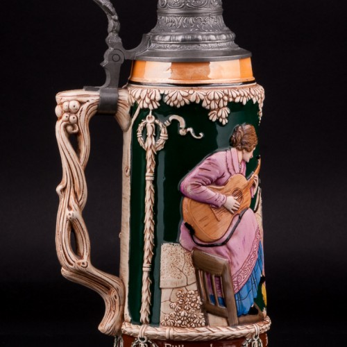 Под гитару, пивная кружка, 1 л, Matthias Girmscheid, Германия, 1900-1912 гг