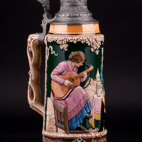 Под гитару, пивная кружка, 1 л, Matthias Girmscheid, Германия, 1900-1912 гг