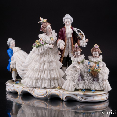 Жених и невеста, кружевная, Volkstedt, Германия, вт. пол. 20 в