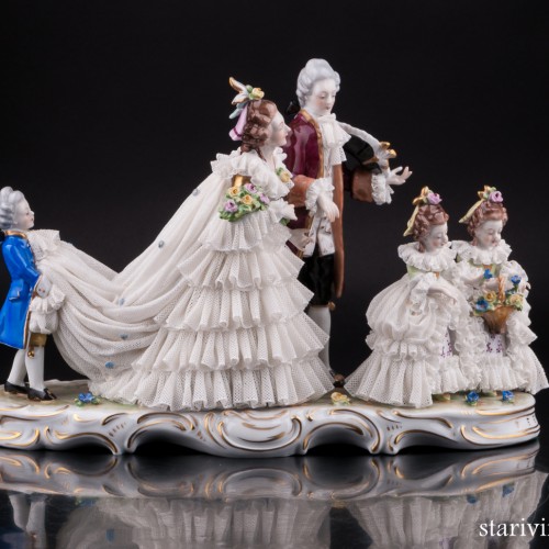 Жених и невеста, кружевная, Volkstedt, Германия, вт. пол. 20 в