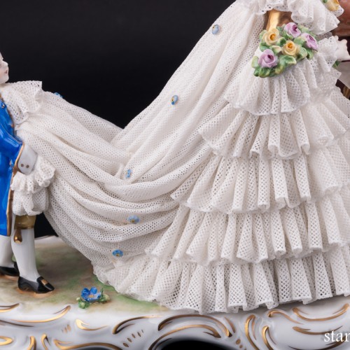 Жених и невеста, кружевная, Volkstedt, Германия, вт. пол. 20 в