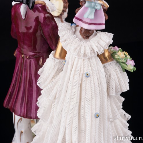 Жених и невеста, кружевная, Volkstedt, Германия, вт. пол. 20 в