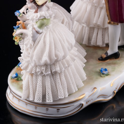 Жених и невеста, кружевная, Volkstedt, Германия, вт. пол. 20 в