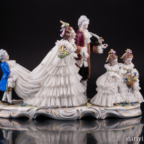 Жених и невеста, кружевная, Volkstedt, Германия, вт. пол. 20 в