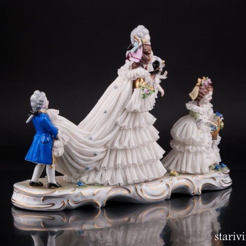 Жених и невеста, кружевная, Volkstedt, Германия, вт. пол. 20 в