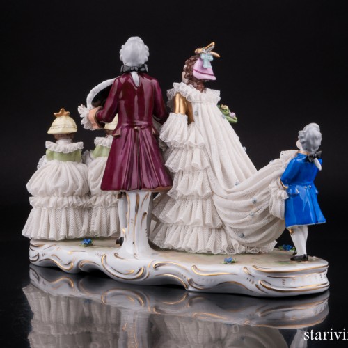 Жених и невеста, кружевная, Volkstedt, Германия, вт. пол. 20 в