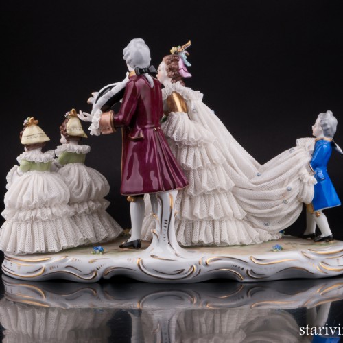 Жених и невеста, кружевная, Volkstedt, Германия, вт. пол. 20 в