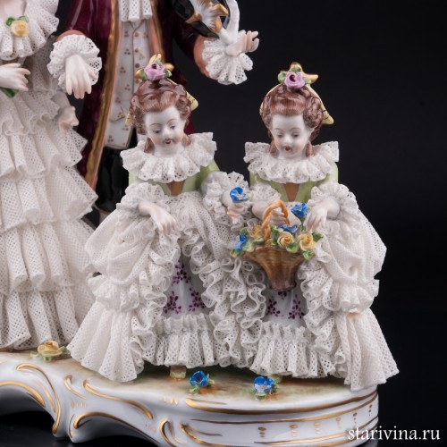 Жених и невеста, кружевная, Volkstedt, Германия, вт. пол. 20 в