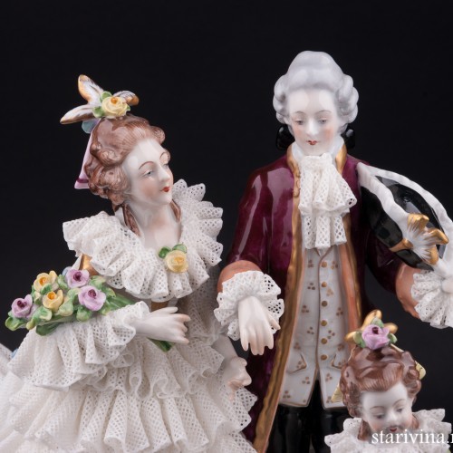 Жених и невеста, кружевная, Volkstedt, Германия, вт. пол. 20 в