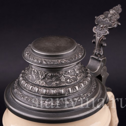 Охота, пивная кружка, 1 л, Villeroy & Boch, Германия, 1880-90 гг