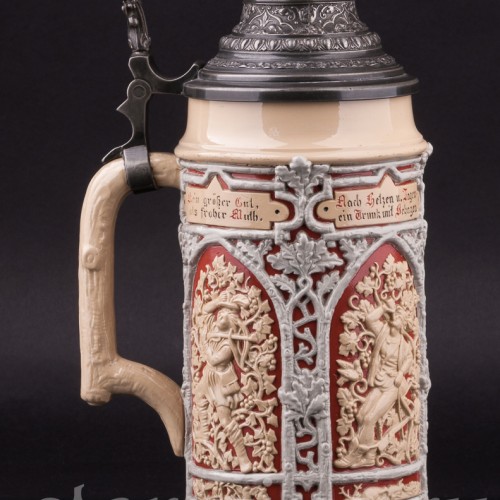 Охота, пивная кружка, 1 л, Villeroy & Boch, Германия, 1880-90 гг