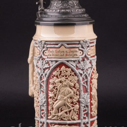 Охота, пивная кружка, 1 л, Villeroy & Boch, Германия, 1880-90 гг