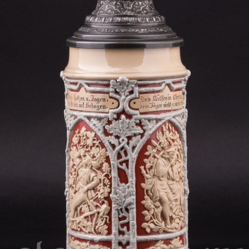Охота, пивная кружка, 1 л, Villeroy & Boch, Германия, 1880-90 гг