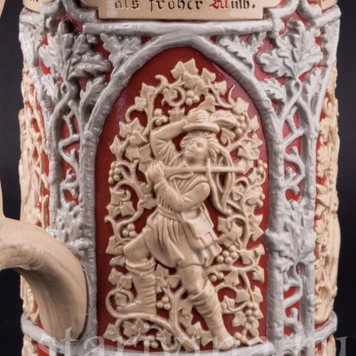 Охота, пивная кружка, 1 л, Villeroy & Boch, Германия, 1880-90 гг