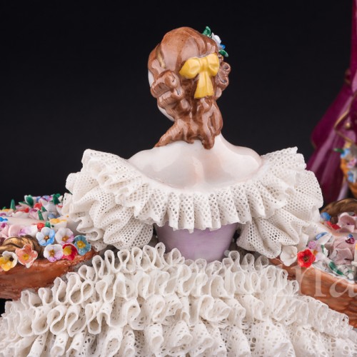 Цветочница и кавалер, кружевные, Sitzendorf, Германия, сер. 20 в