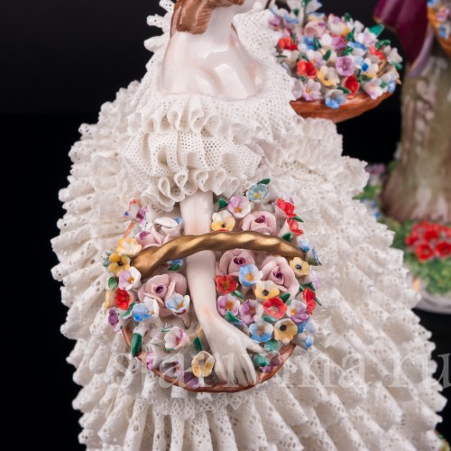 Цветочница и кавалер, кружевные, Sitzendorf, Германия, сер. 20 в