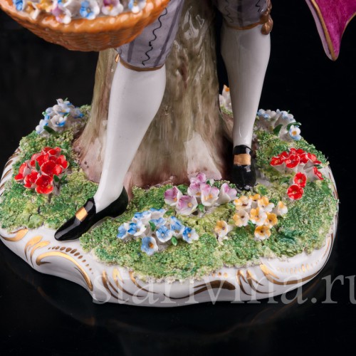 Цветочница и кавалер, кружевные, Sitzendorf, Германия, сер. 20 в