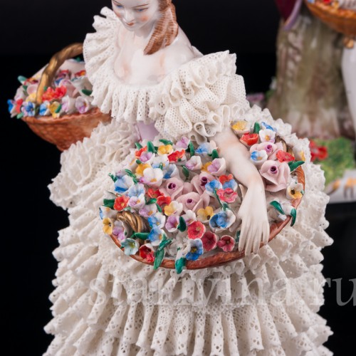 Цветочница и кавалер, кружевные, Sitzendorf, Германия, сер. 20 в