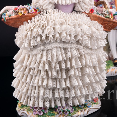 Цветочница и кавалер, кружевные, Sitzendorf, Германия, сер. 20 в