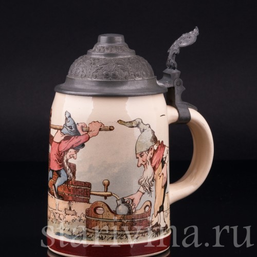 Пивная кружка Гномы, 1/2 л, Villeroy & Boch, Германия, 1897 г