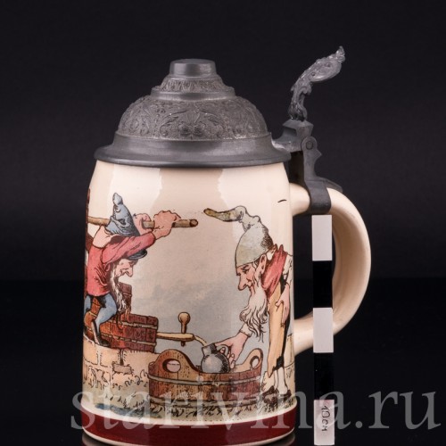 Пивная кружка Гномы, 1/2 л, Villeroy & Boch, Германия, 1897 г
