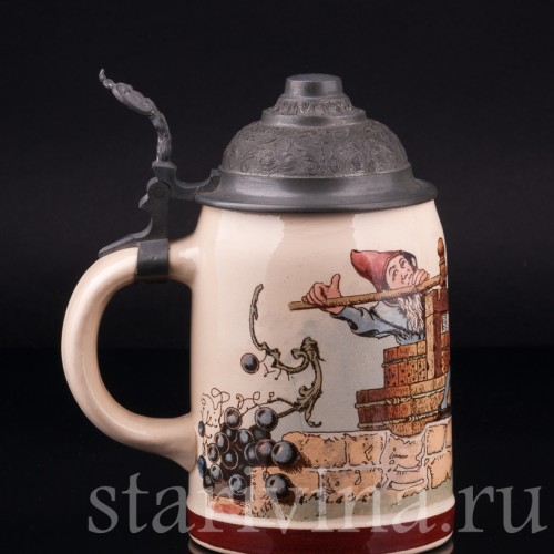 Пивная кружка Гномы, 1/2 л, Villeroy & Boch, Германия, 1897 г