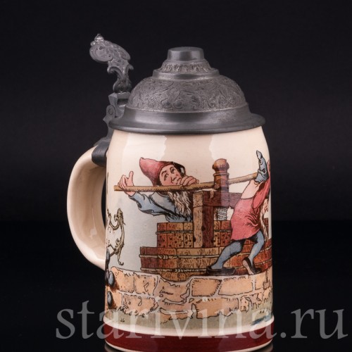 Пивная кружка Гномы, 1/2 л, Villeroy & Boch, Германия, 1897 г