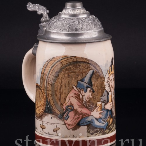 Пивная кружка Гномы, 1/2 л, Villeroy & Boch, Германия, 1901 г