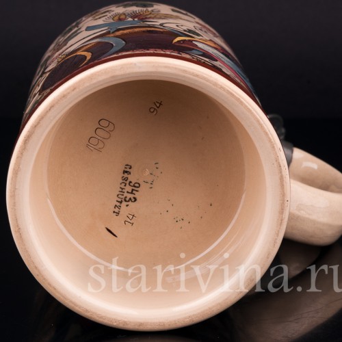 Пивная кружка Воины и кельнер, 1 л, Villeroy & Boch, Германия, 1894 г