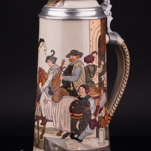 Пивная кружка Кавалькада, 1 л, Marzi & Remy, Германия, кон. 19 в