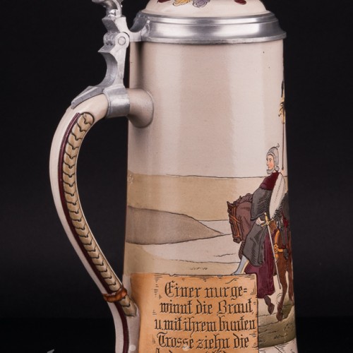 Пивная кружка Кавалькада, 1 л, Marzi & Remy, Германия, кон. 19 в