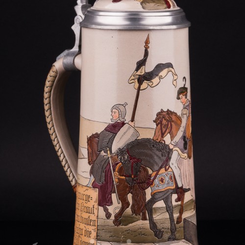 Пивная кружка Кавалькада, 1 л, Marzi & Remy, Германия, кон. 19 в