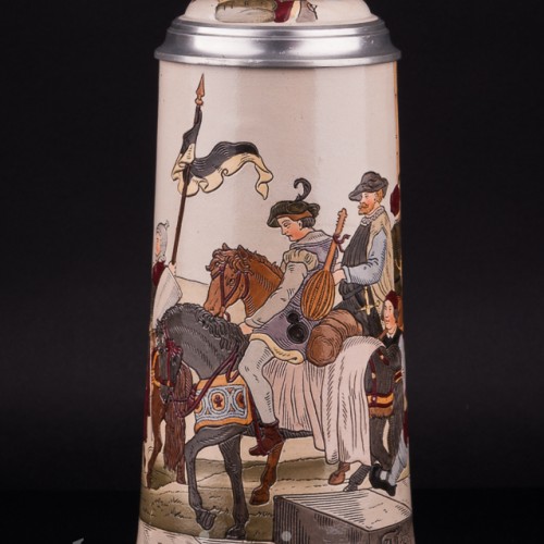 Пивная кружка Кавалькада, 1 л, Marzi & Remy, Германия, кон. 19 в