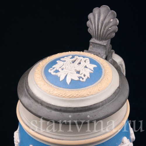 Старинная пивная кружка Деревенские танцы, 1/2 л, Villeroy & Boch, Германия, 1892 г.