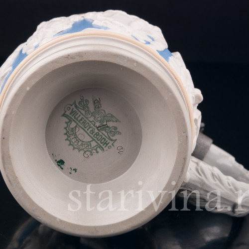 Старинная пивная кружка Деревенские танцы, 1/2 л, Villeroy & Boch, Германия, 1892 г.