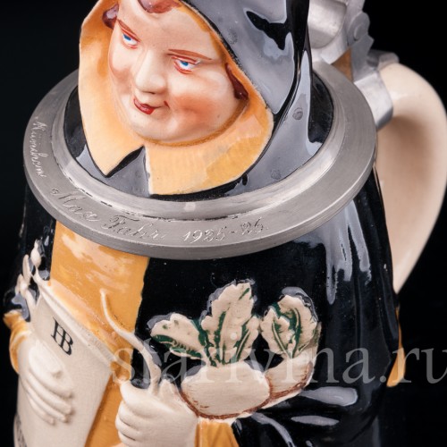 Старинная пивная кружка Мюнхенский мальчик, 1 л, Германия, перв. пол. 20 в.  