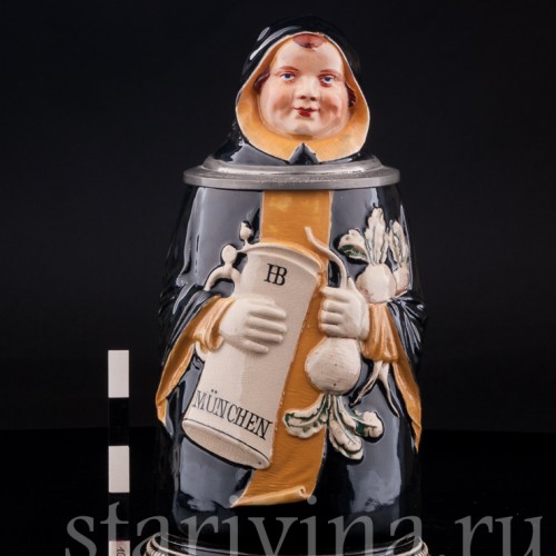 Старинная пивная кружка Мюнхенский мальчик, 1 л, Германия, перв. пол. 20 в.  