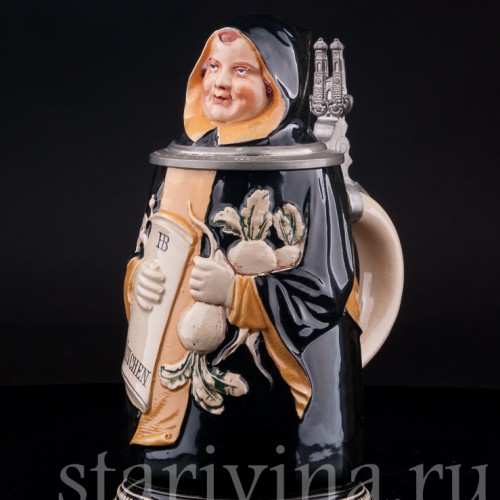 Старинная пивная кружка Мюнхенский мальчик, 1 л, Германия, перв. пол. 20 в.  