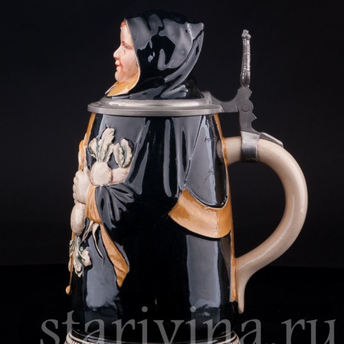 Старинная пивная кружка Мюнхенский мальчик, 1 л, Германия, перв. пол. 20 в.  