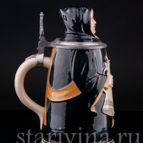 Старинная пивная кружка Мюнхенский мальчик, 1 л, Германия, перв. пол. 20 в.  