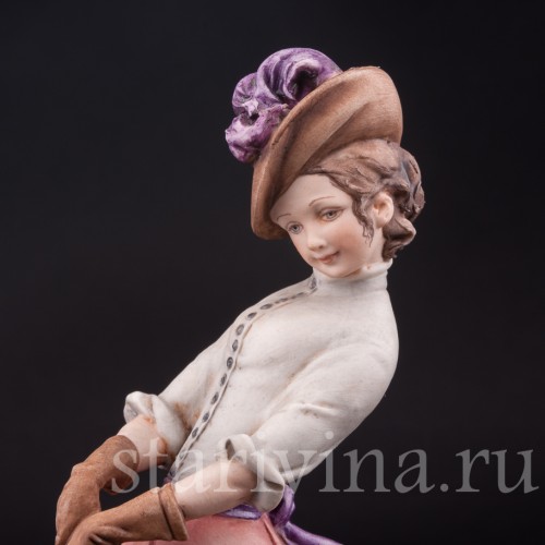 Статуэтка из фарфора Девушка с борзой, Bruno Merli, Италия, сер. 20 в.