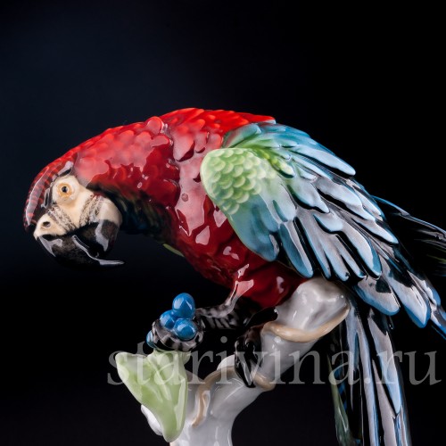 Статуэтка птицы из фарфора Попугай Ара, Rosenthal, Германия, 1970 гг.