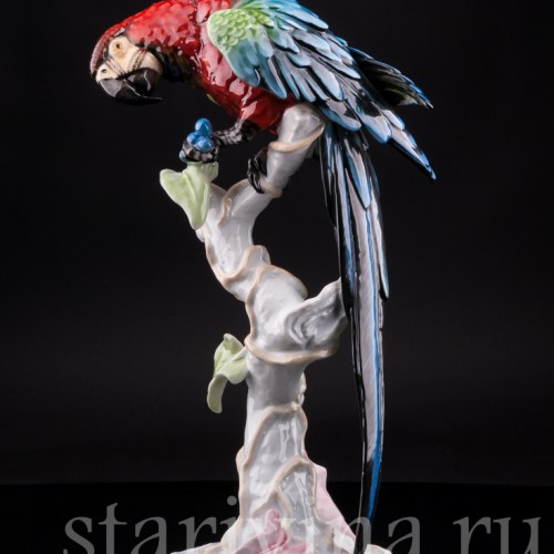 Статуэтка птицы из фарфора Попугай Ара, Rosenthal, Германия, 1970 гг.